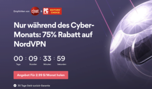 NordVPN bietet günstige VPN Preise im Cyber Month!